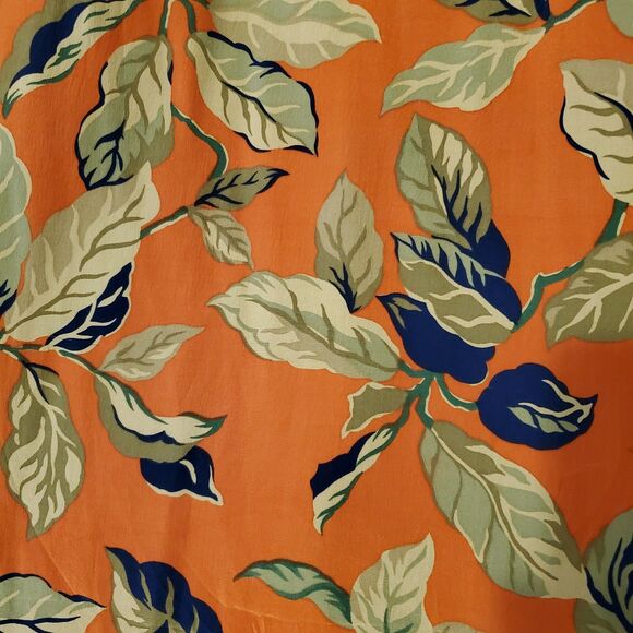 Vintage Jones Studio 100% Silk Tunic Blouse Art To Wear Floral Orange Mod SZL/XL - Picture 4 of 10